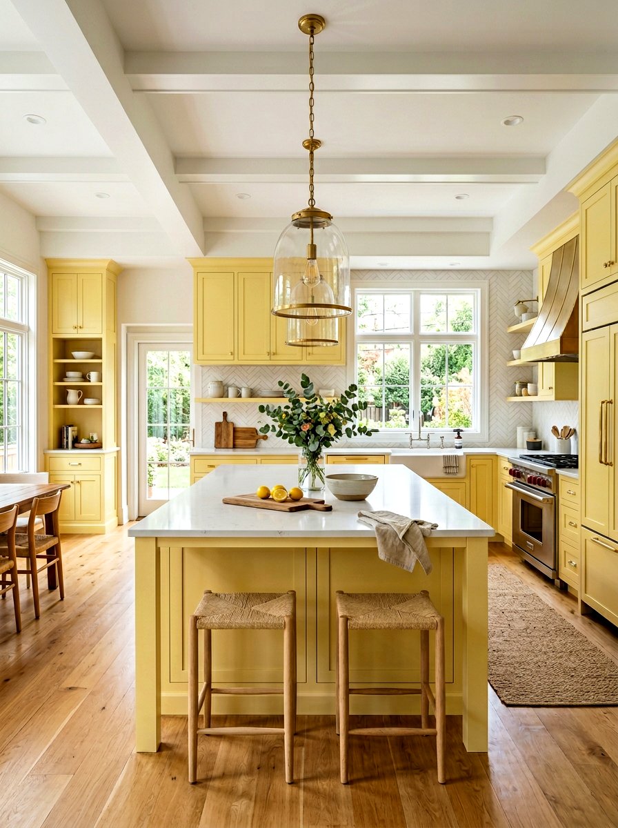 Kitchen Pendant Lighting - 30 butter yellow kitchen ideas