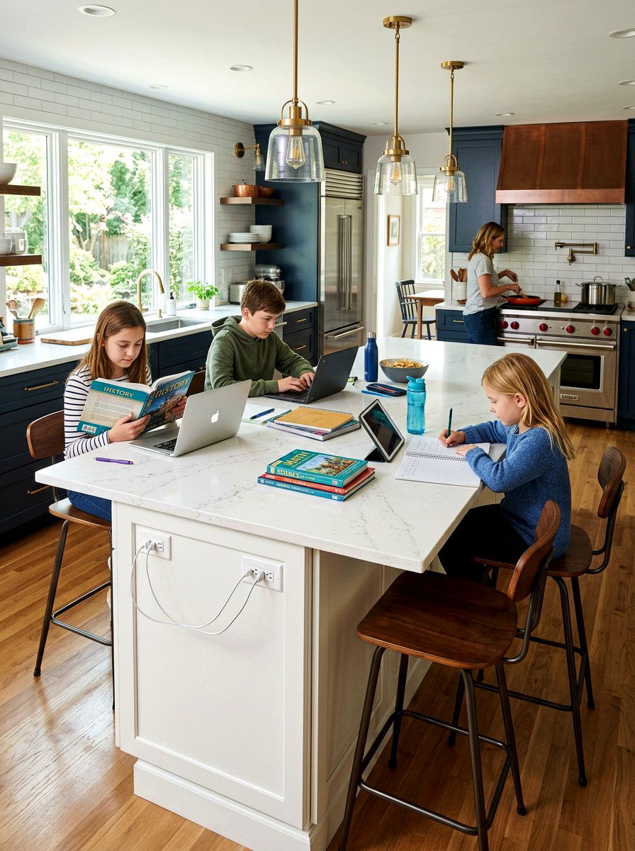 Kitchen Peninsula Homework Spot - 30 homework station kitchen ideas