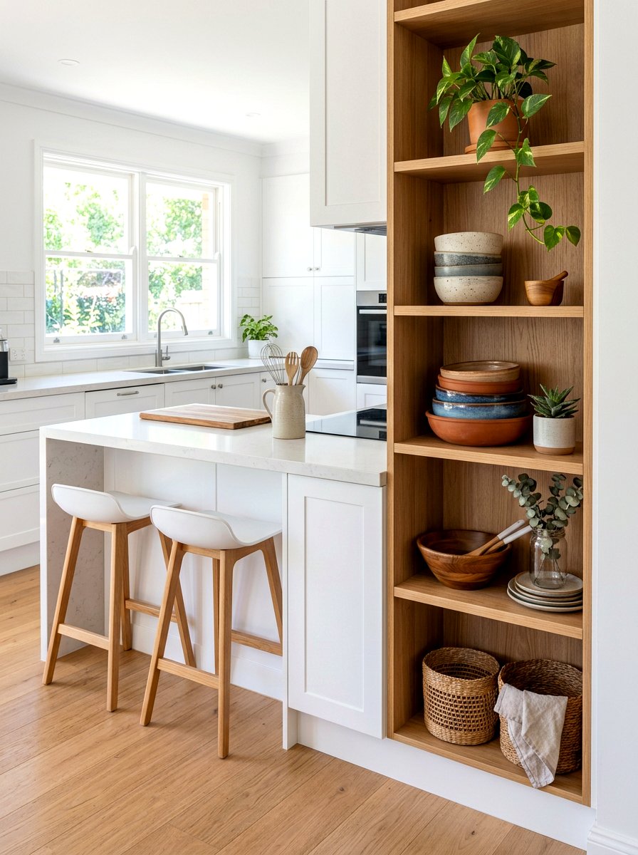 Kitchen Peninsula With Open Shelving - 30 kitchen peninsula ideas