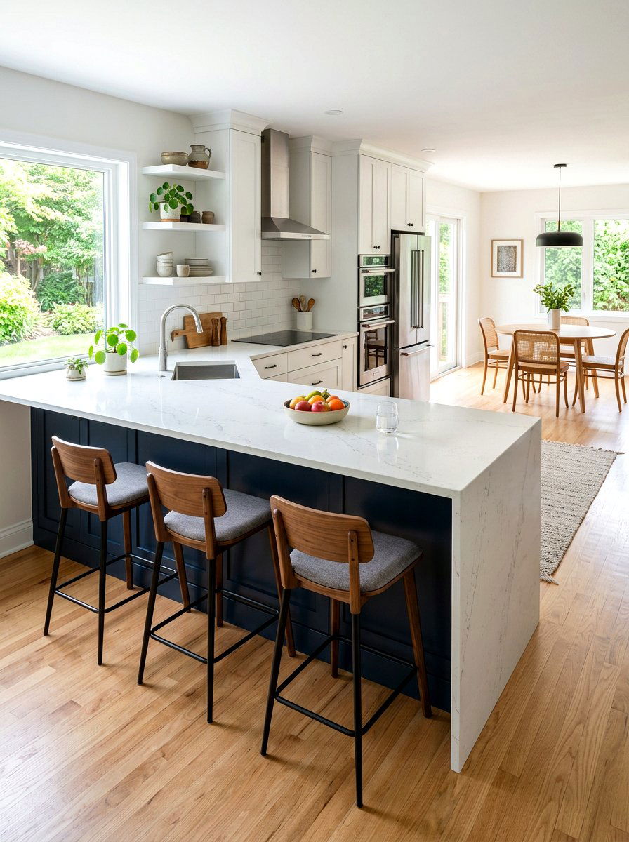 Kitchen Peninsula With Overhang - 30 kitchen peninsula ideas