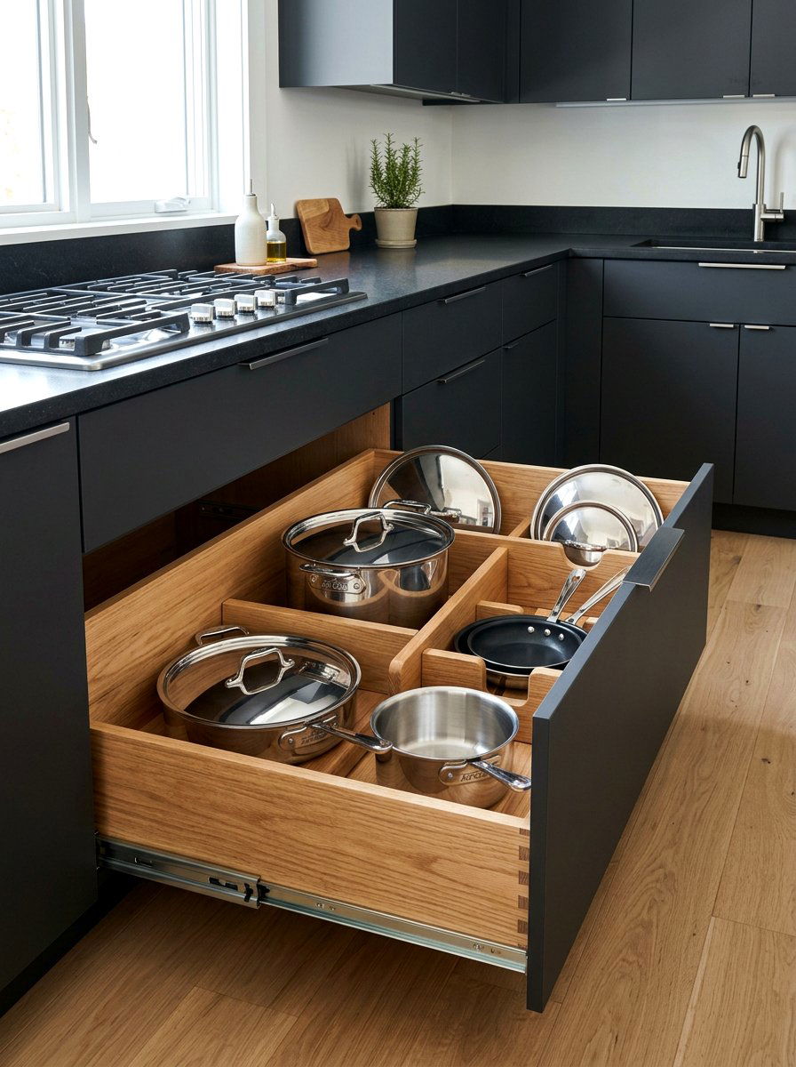 Kitchen Pot And Pan Storage - 30 deep drawer storage ideas