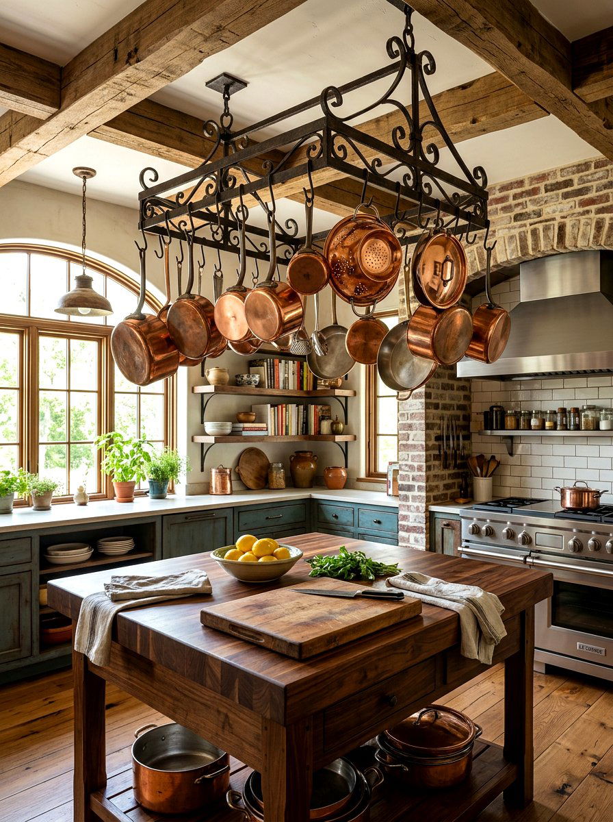 Kitchen Pot Rack - 30 no upper cabinet kitchen ideas
