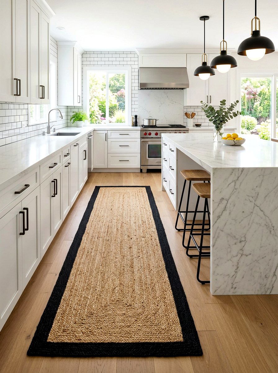 Kitchen Runner Black Border - 30 jute rug styling ideas
