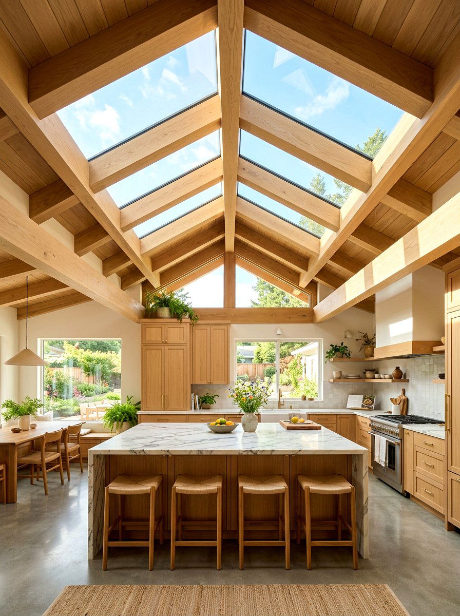 Kitchen Skylight Natural Lighting - 30 organic modern kitchen ideas