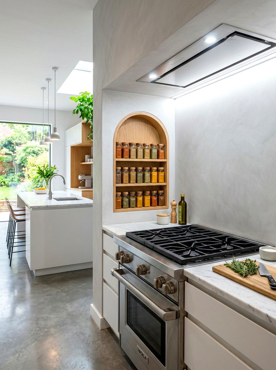 Kitchen Spice Niche - 30 plaster wall niche ideas