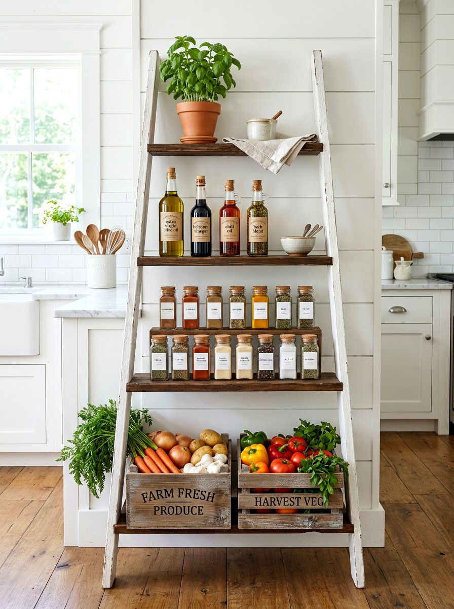 Kitchen Spice Rack - 30 ladder shelf styling ideas