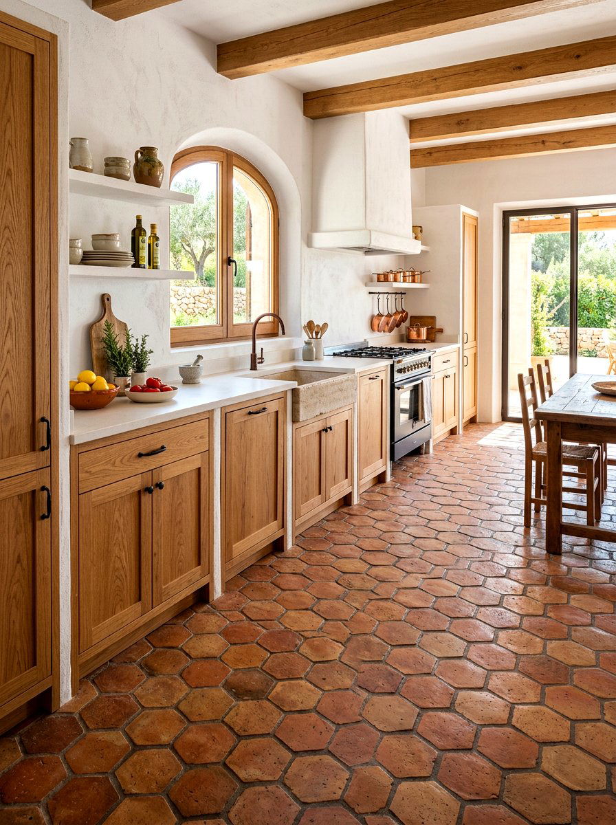 Kitchen Terracotta Tile - 30 cozy kitchen ideas