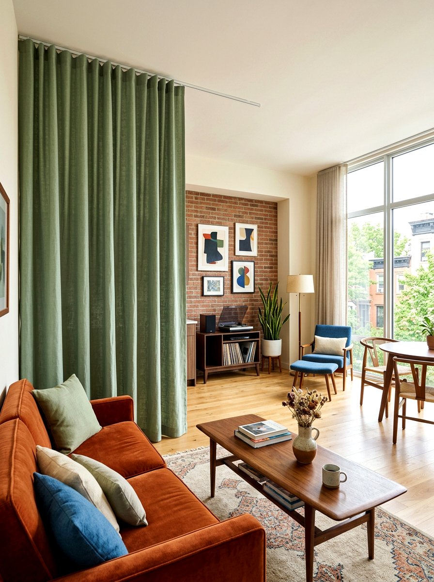 Kitchen To Living Room Curtain - 30 curtain divider apartment ideas