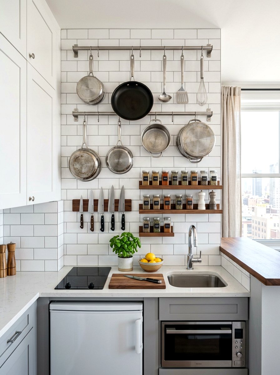 Kitchen Vertical Wall Storage - 30 studio apartment storage ideas