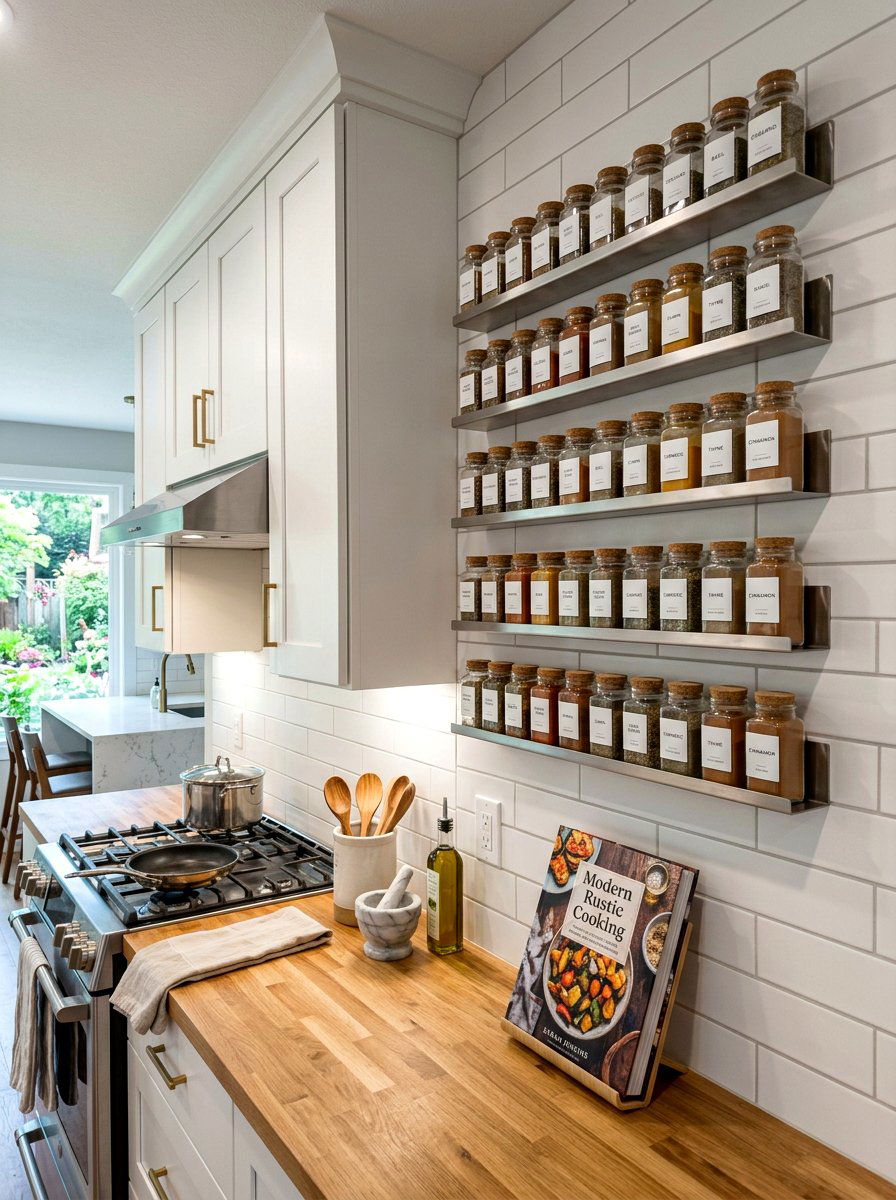 Kitchen Wall Spice Organizer - 30 picture ledge renter ideas