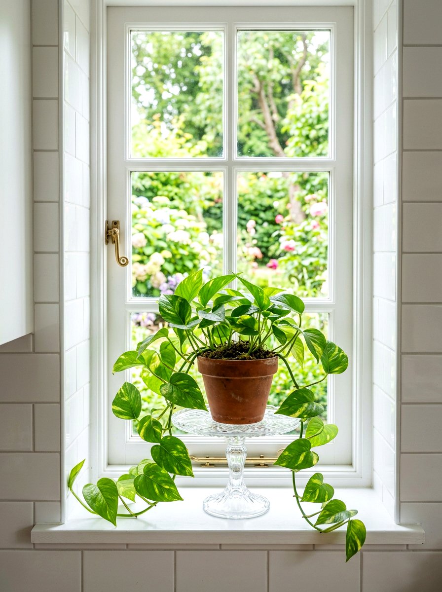 Kitchen Window Cake Stand Plant Riser - 30 cake stand kitchen decor ideas