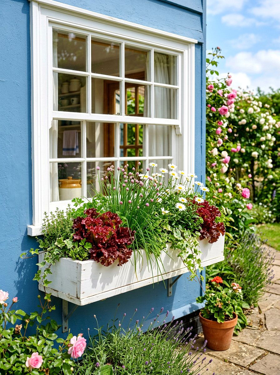 Kitchen Window Flower Box - 30 compact kitchen garden ideas