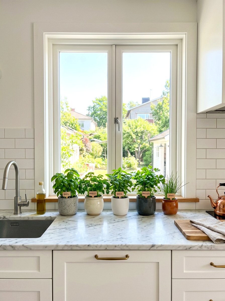 Kitchen Windowsill Herb Garden - 30 indoor herb garden ideas