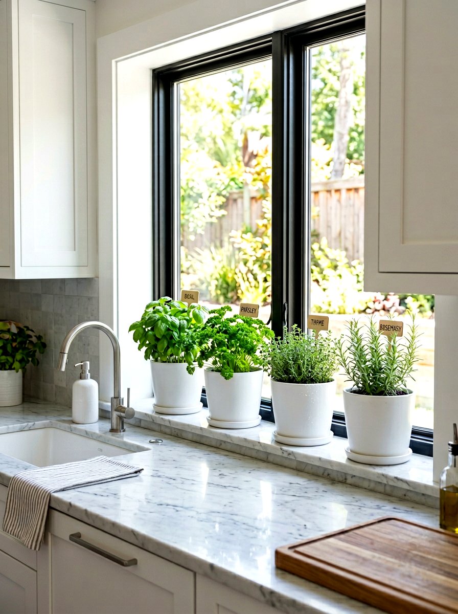 Kitchen Windowsill Herb Garden - 30 simple herb garden ideas