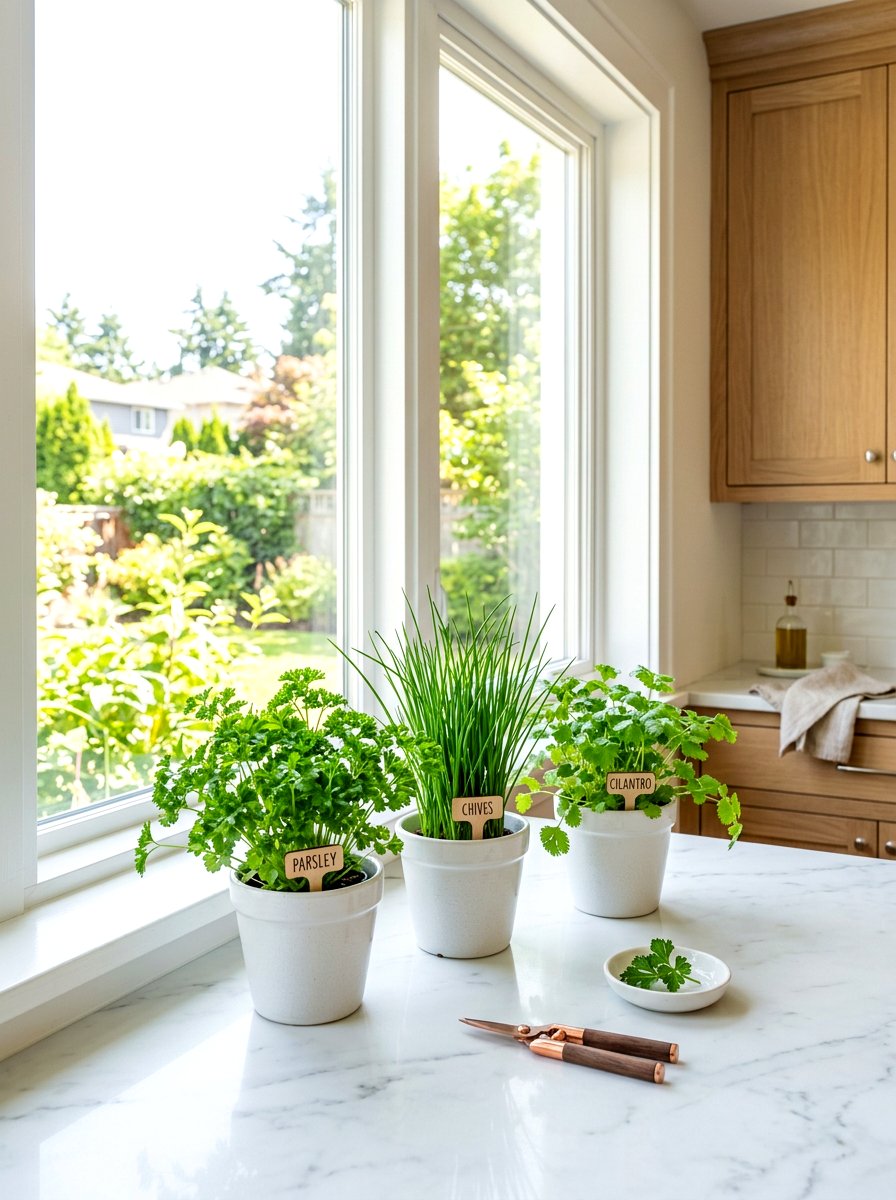 Kitchen Windowsill Herb Garden - 30 container herb garden ideas