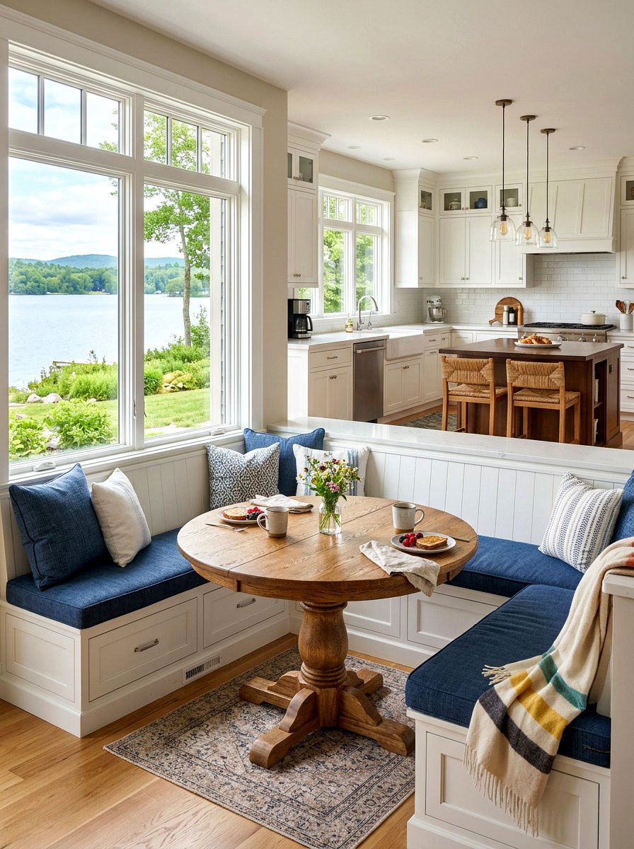 Kitchen With Breakfast Nook - 30 lake house kitchen ideas