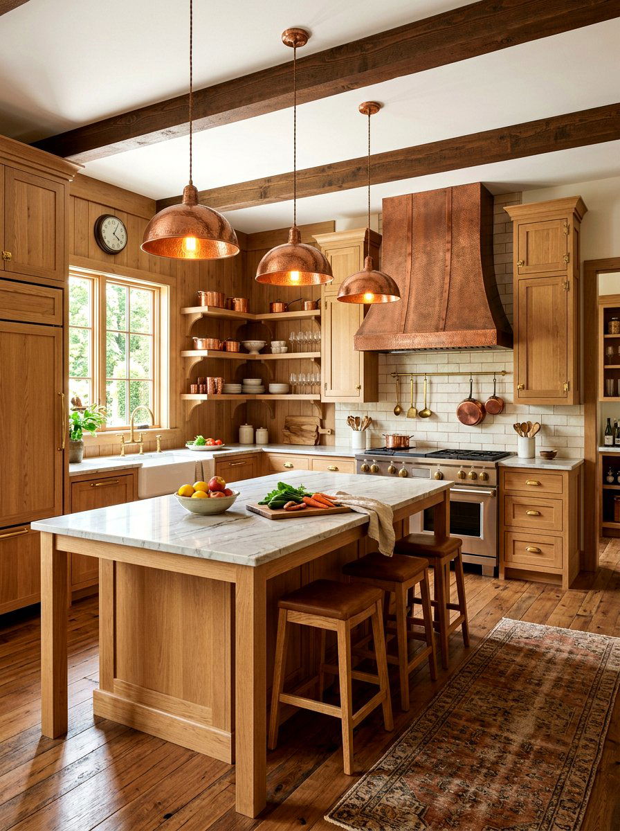 Kitchen With Copper Accents - 30 lake house kitchen ideas