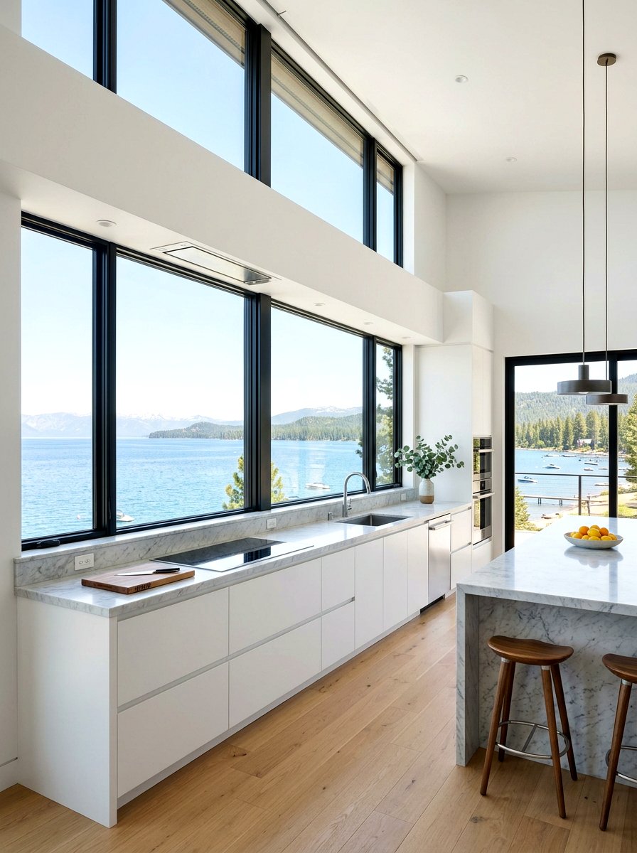 Kitchen With Large Windows - 30 lake house kitchen ideas