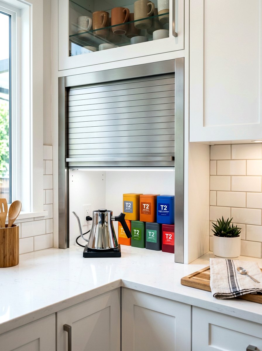Kitchen appliance garage - 30 hidden tea pantry ideas