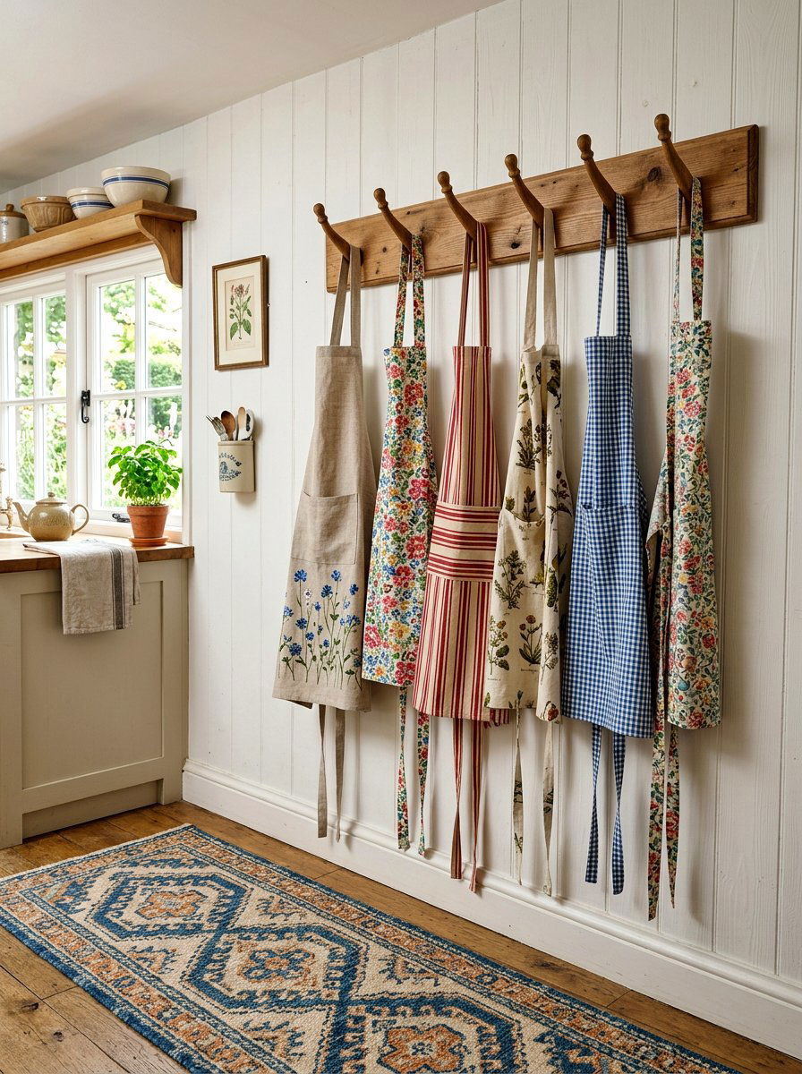 Kitchen apron rack - 30 grandma core kitchen ideas