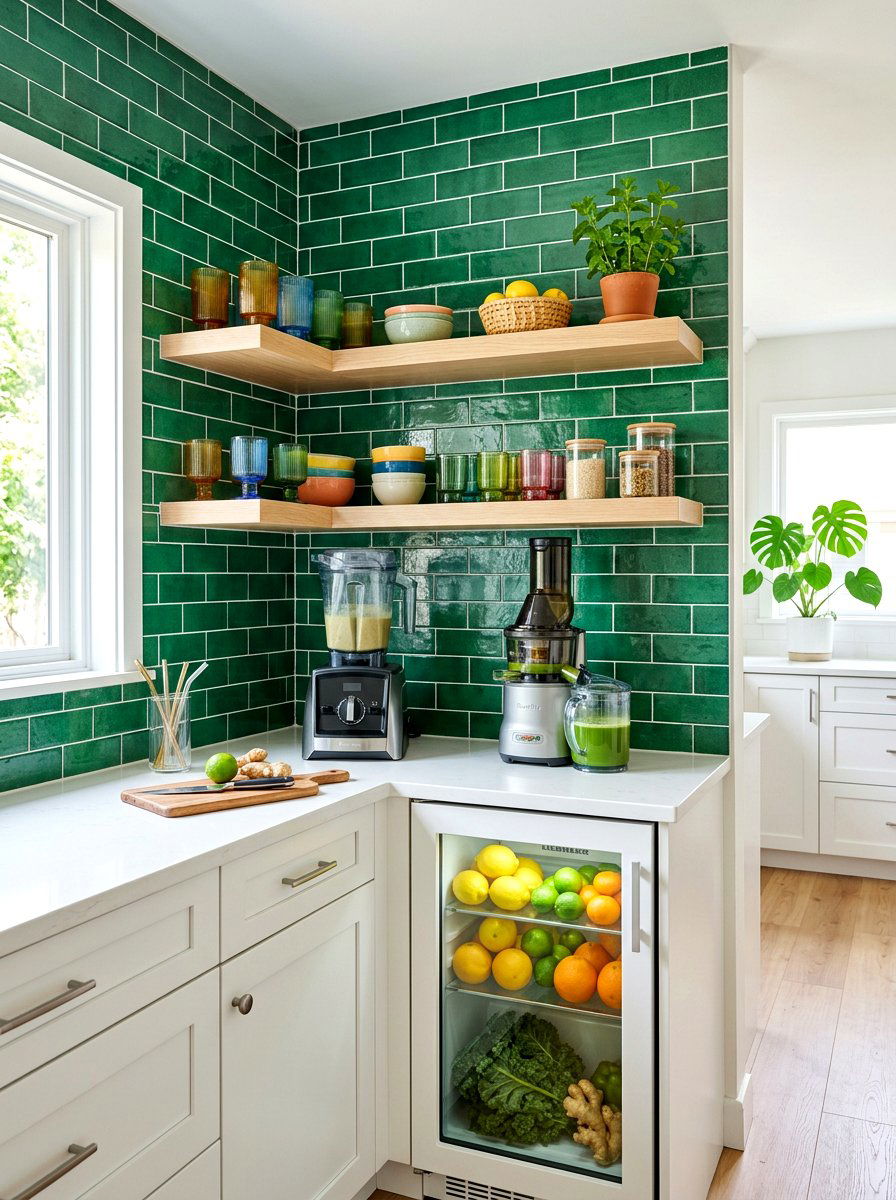 Kitchen corner juice bar - 30 beverage pantry ideas