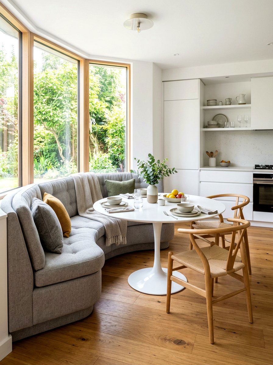 Kitchen curved banquette - 30 curved banquette ideas