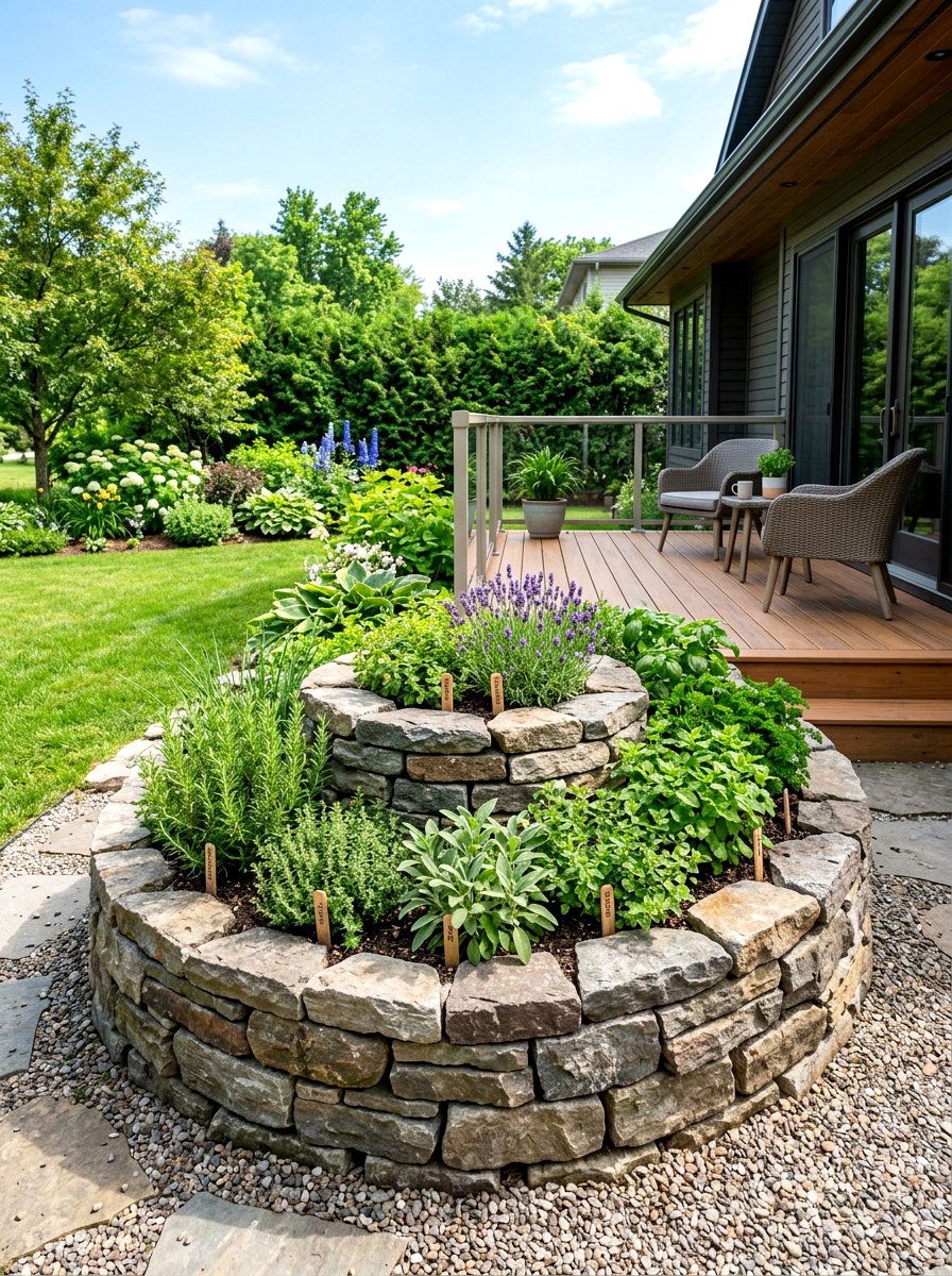 Kitchen garden herb spiral - 30 raised herb spiral ideas