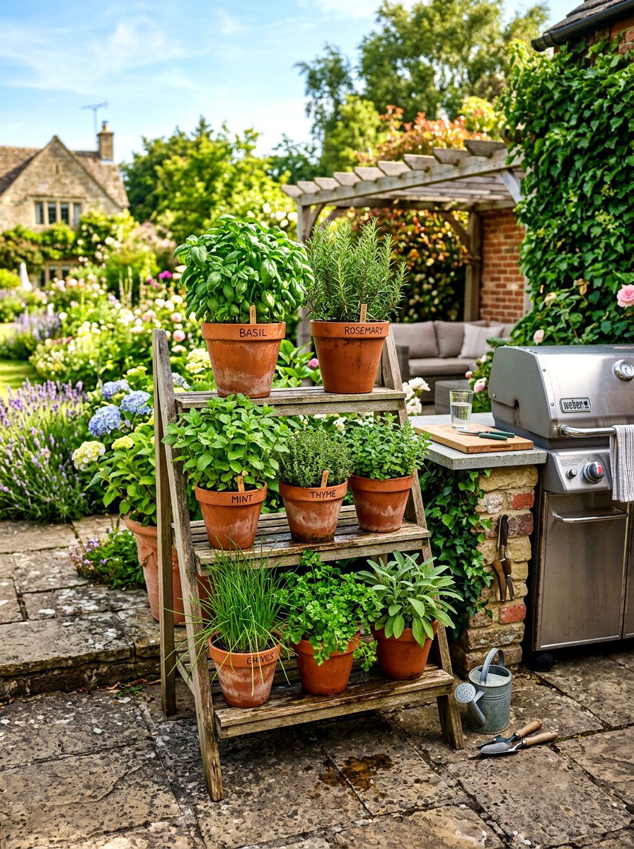 Kitchen herb garden - 30 courtyard garden ideas