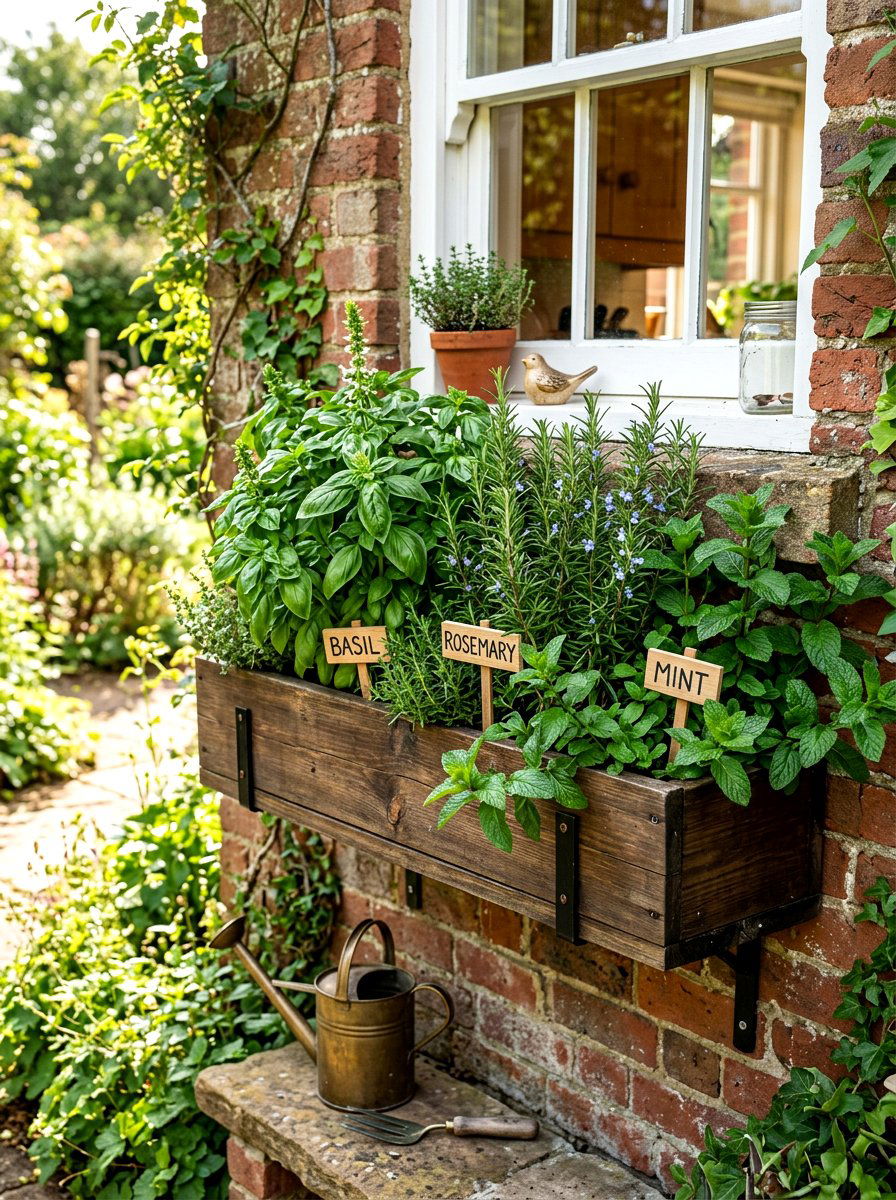 Kitchen herb window box - 30 window box ideas