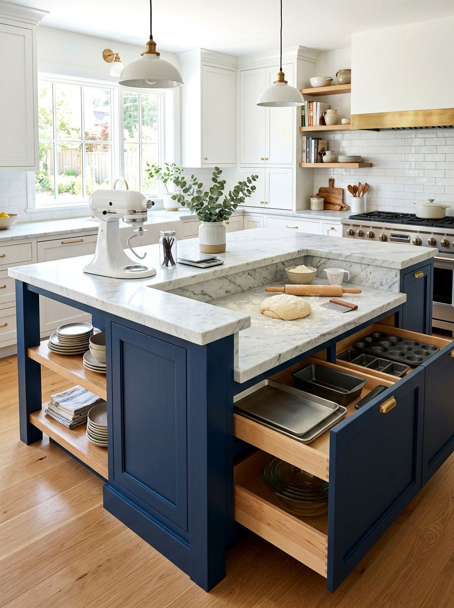 Kitchen island baking zone - 30 baking corner ideas