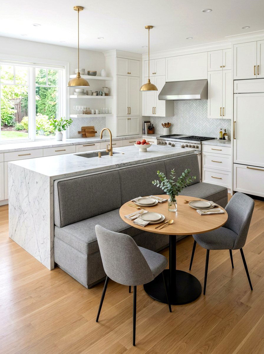 Kitchen island dining bench - 30 built in dining bench ideas