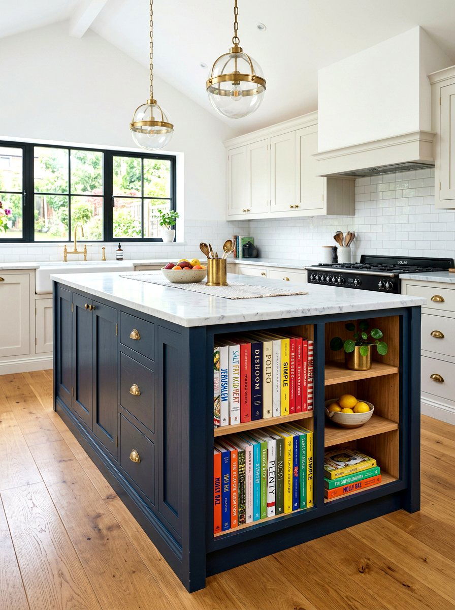 Kitchen island end cap bookshelf - 30 island bookshelf ideas