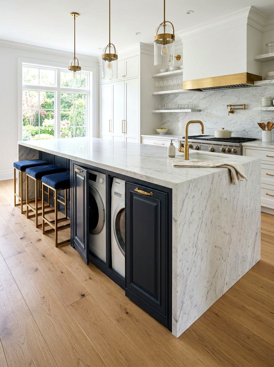 Kitchen island laundry unit - 30 washer dryer enclosure ideas