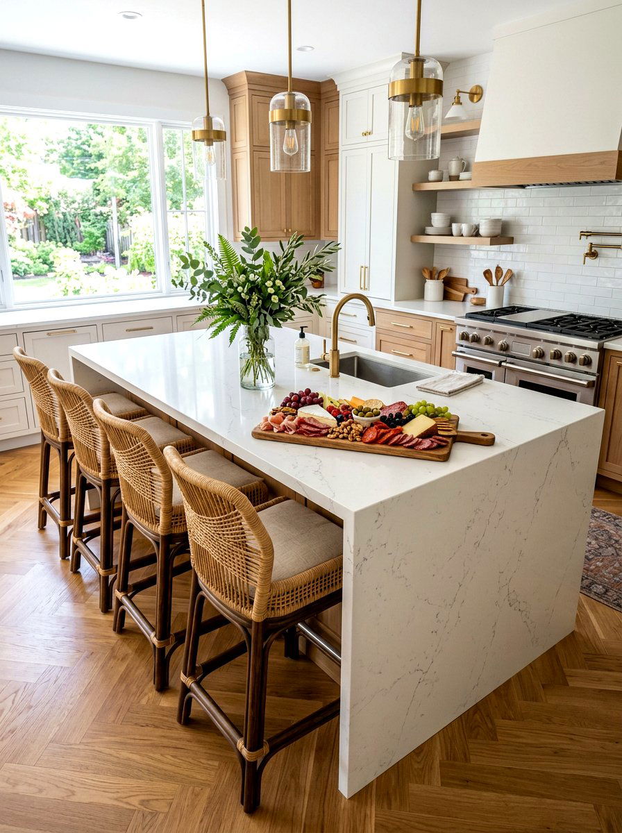 Kitchen island layout - 30 summer hosting home ideas