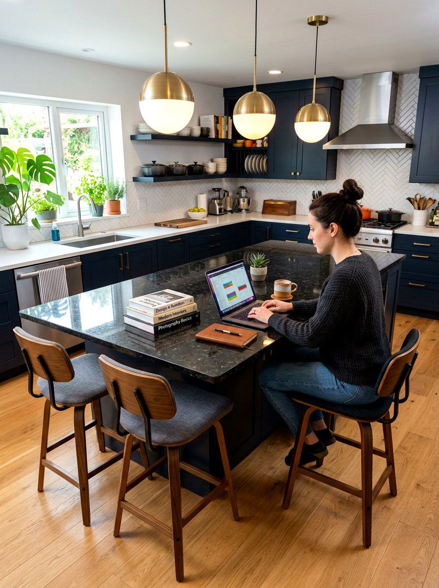 Kitchen island study spot - 30 homework nook ideas