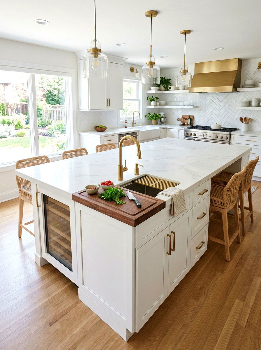 Kitchen island with prep sink - 30 double island kitchen ideas