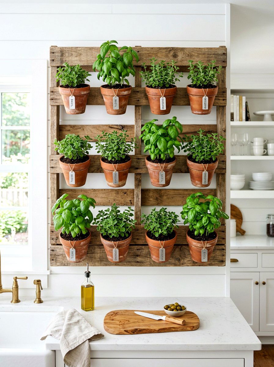 Kitchen pallet garden - 30 pallet planter ideas
