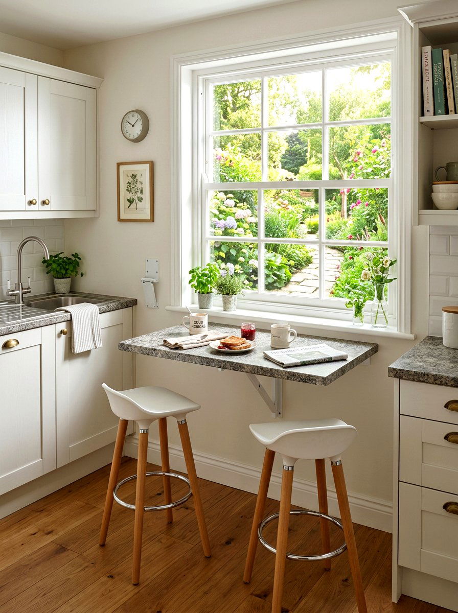 Kitchen wall fold down table - 30 Murphy dining table ideas