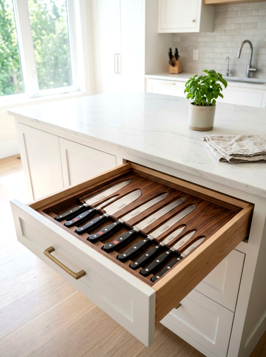Knife Drawer Insert - 30 concealed kitchen storage ideas