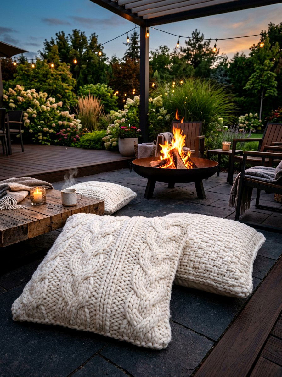 Knitted Outdoor Floor Pillow - 30 outdoor floor pillow ideas aesthetic