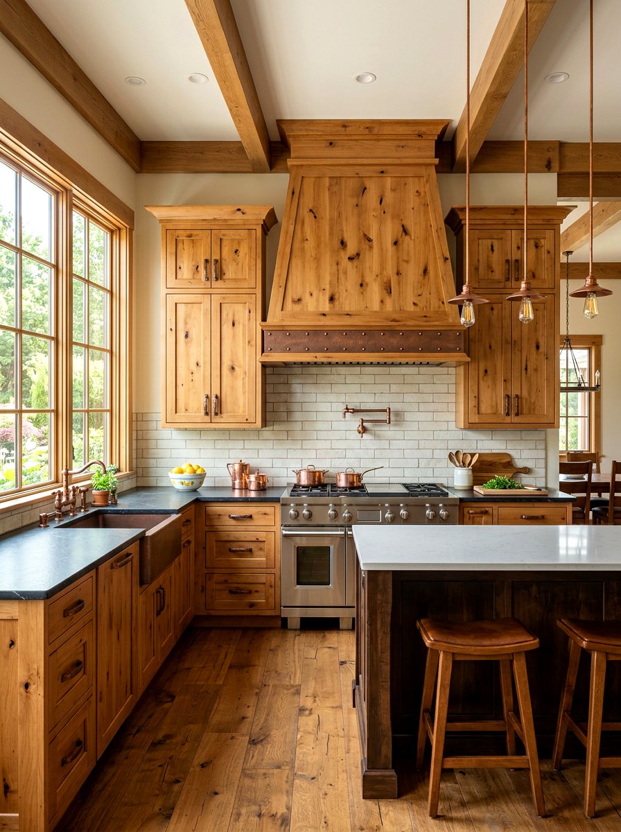 Knotty Alder Hood - 30 wood vent hood ideas
