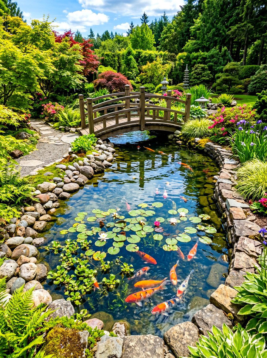 Koi Pond - 30 meditation garden ideas