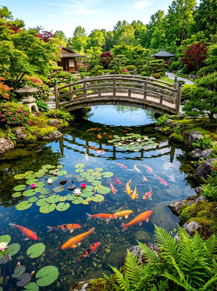Koi Pond - 30 resort style backyard ideas
