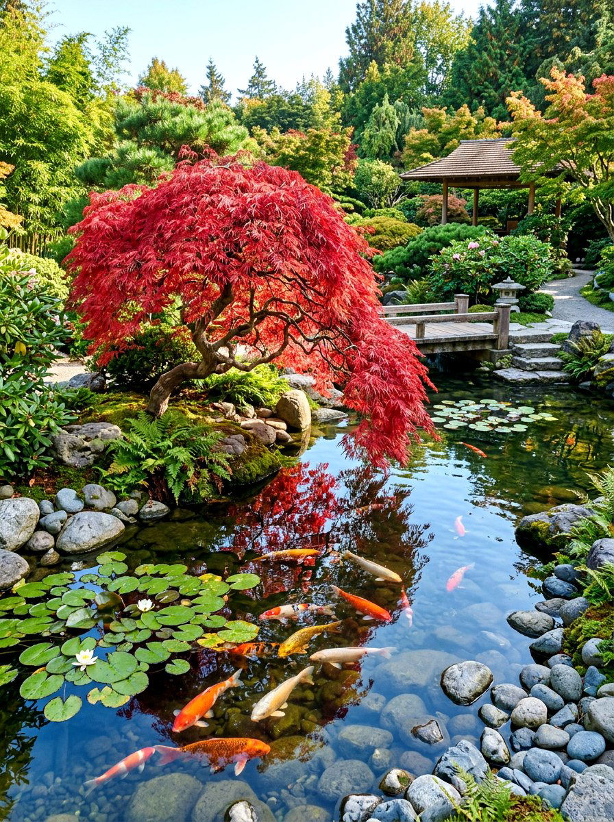 Koi Pond Japanese Maple - 30 Japanese maple garden ideas