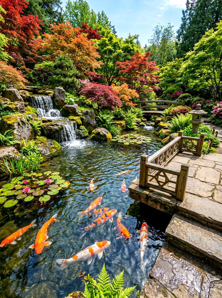 Koi Pond - 30 healing garden ideas