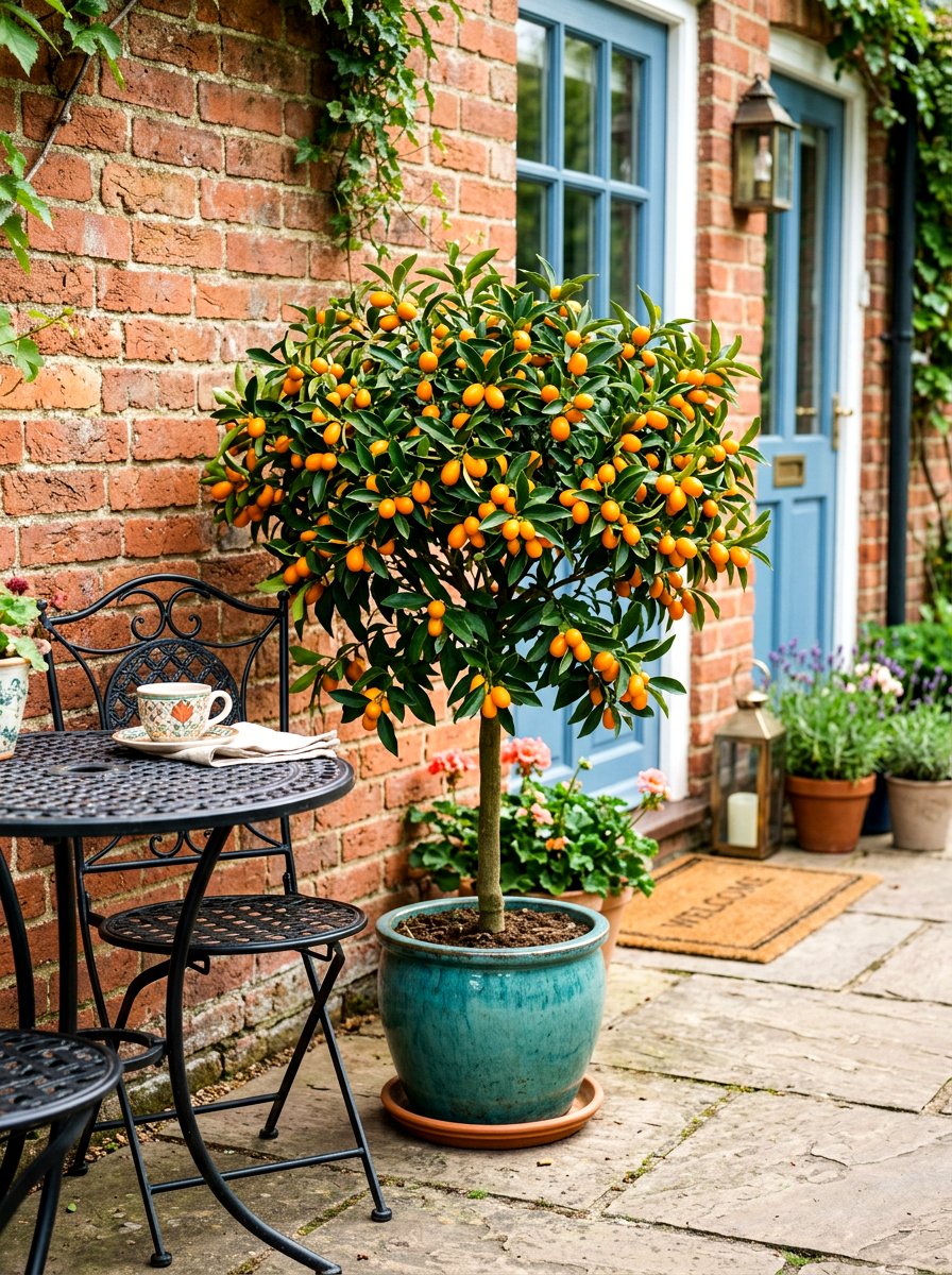 Kumquat Tree For Small Entryways - 30 potted citrus front entry ideas