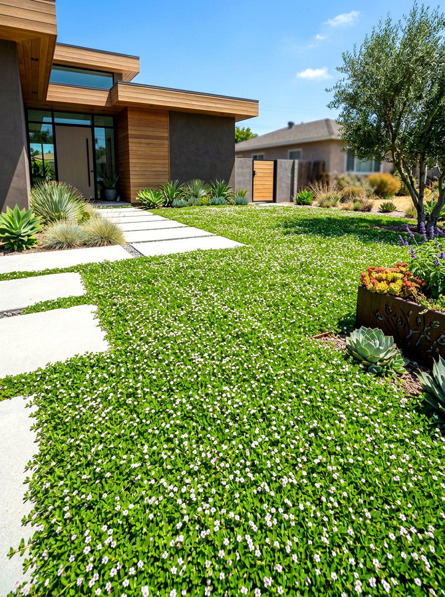 Kurapia Ground Cover - 30 no mow lawn garden ideas