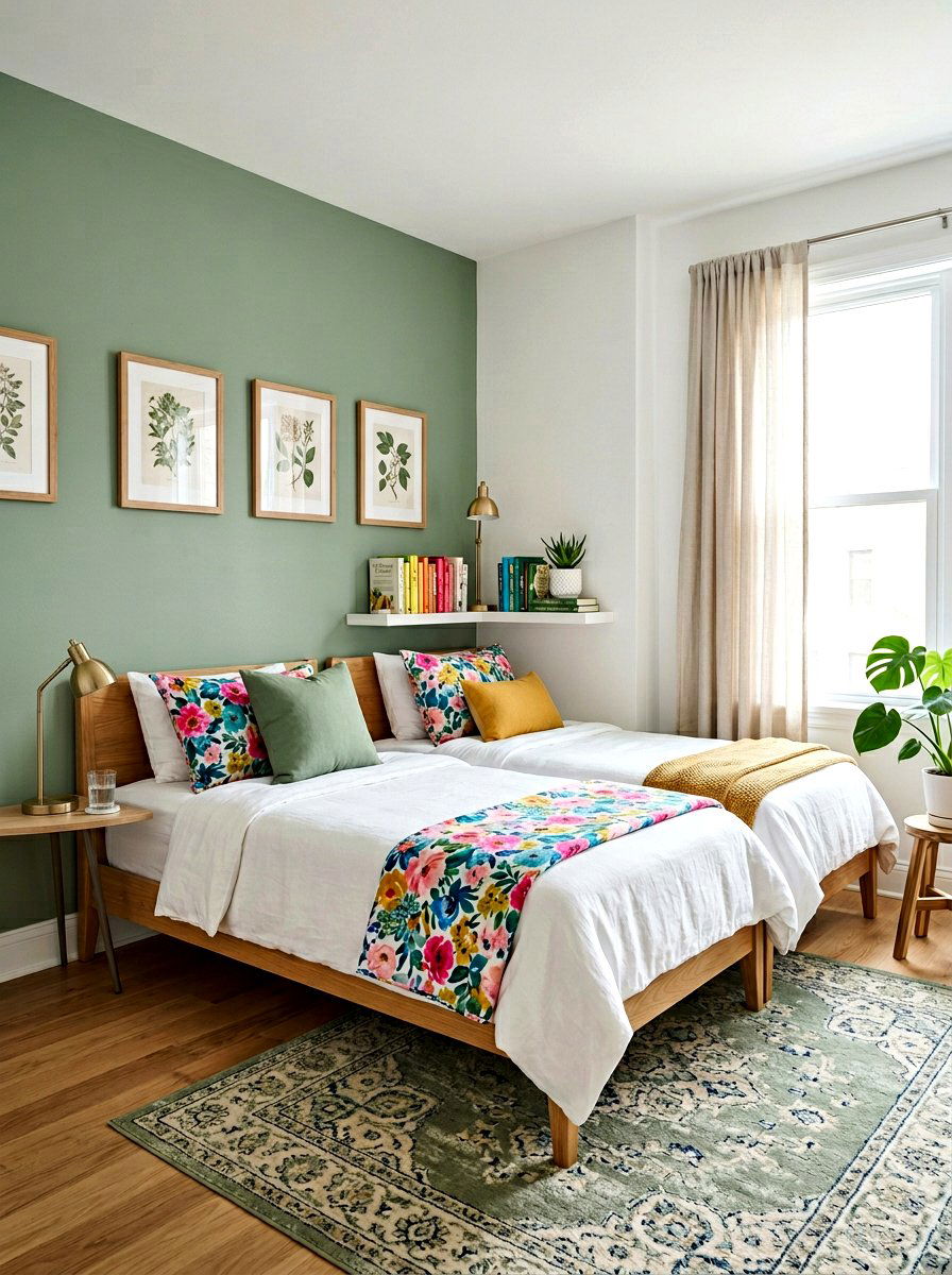 L Shaped Bed Layout - 30 girls shared bedroom ideas