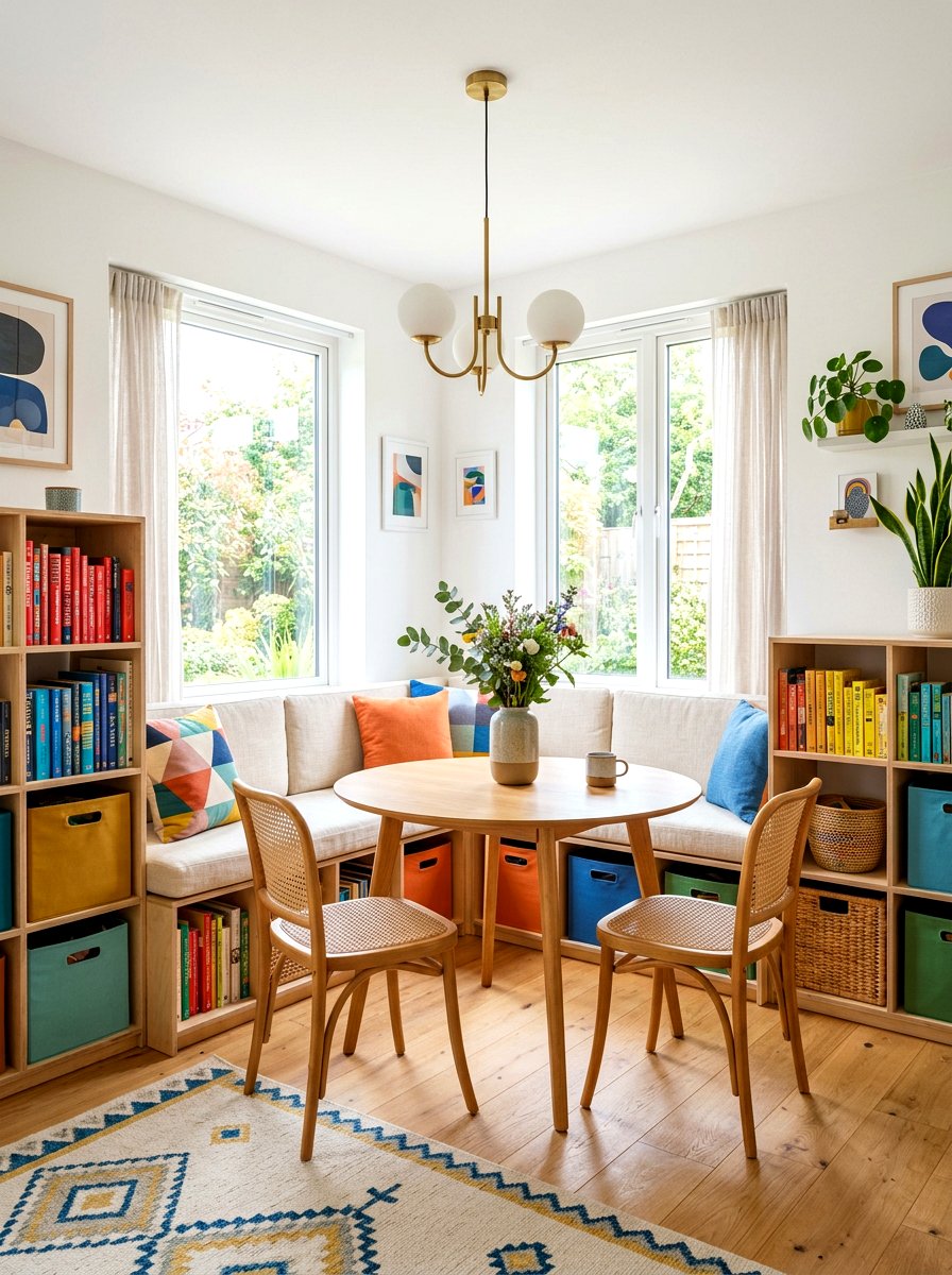 L Shaped Bench Storage Cubbies - 30 kitchen banquette storage ideas
