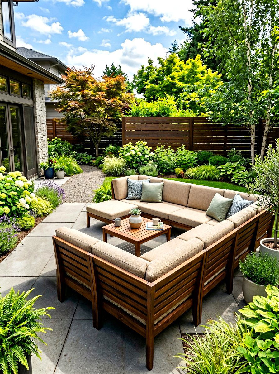 L Shaped Corner Bench - 30 deck seating ideas